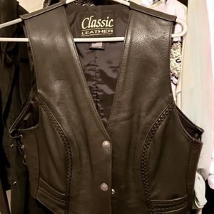 Womens leather vest